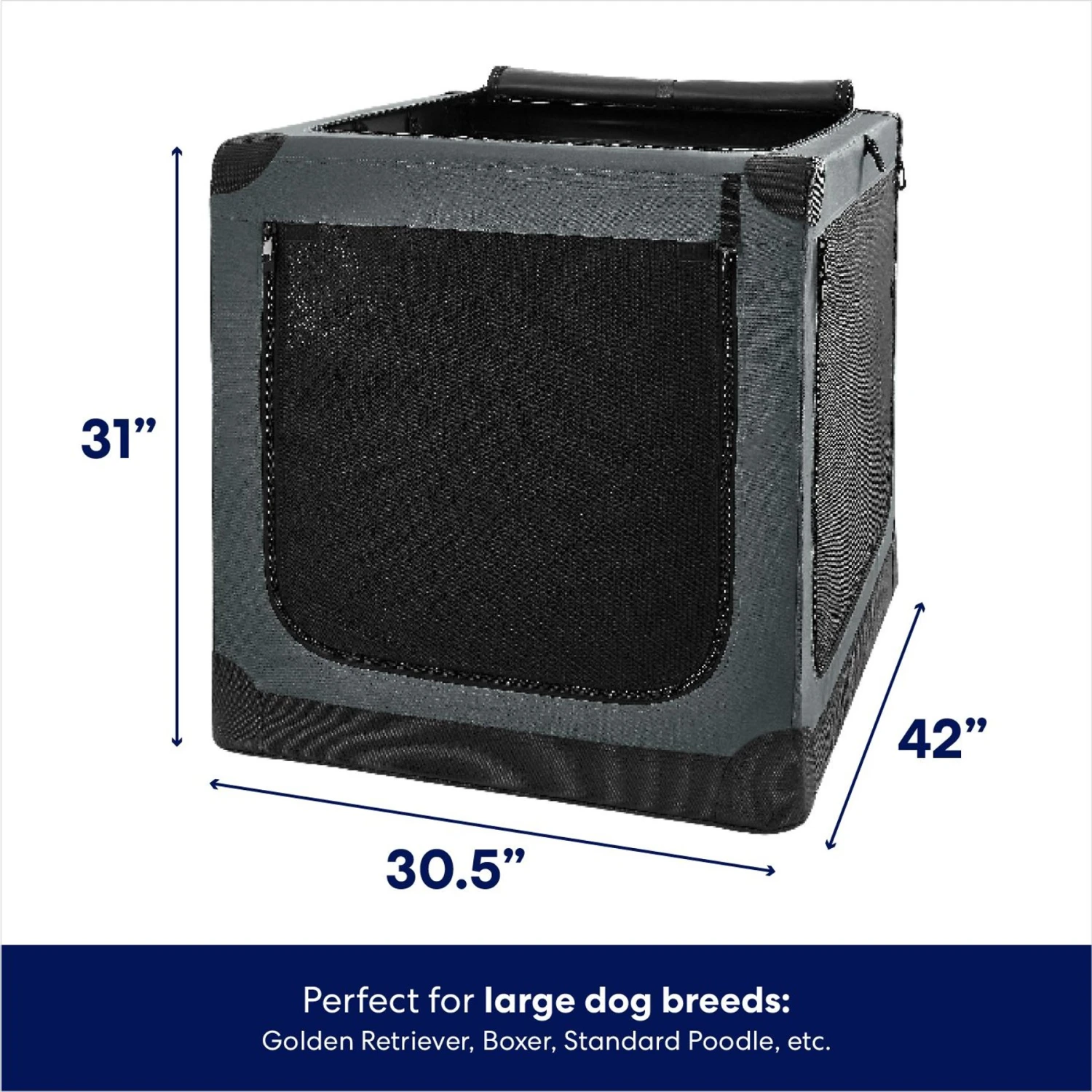 Frisco Indoor & Outdoor 3-Door Collapsible Soft-Sided Dog & Small Pet Crate 4 Frisco Indoor & Outdoor 3-Door Collapsible Soft-Sided Dog & Small Pet Crate - Image 2