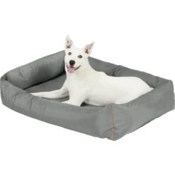 Frisco Rectangular Bolster Dog Bed W/Removable Cover, Dark Gray -Dog Supplies Store 144865 PT4. AC SS1800 V1578443251