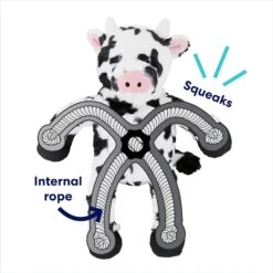 Frisco Cow Plush With Inside Rope Squeaky Dog Toy -Dog Supplies Store 147063 PT2. AC SS1800 V1691776638