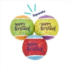 Frisco Birthday Fetch Squeaky Tennis Ball Dog Toy -Dog Supplies Store 162914 PT2. AC SS1800 V1692020013