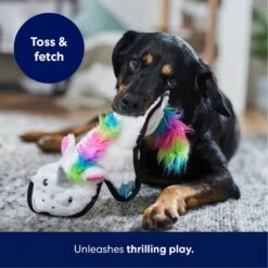 Frisco Unicorn Stuffing-Free Flat Plush Squeaky Dog Toy -Dog Supplies Store 174737 PT4. AC SS1800 V1695671061