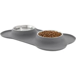 Frisco Silicone Stainless Steel Double Diner Dog & Cat Bowl -Dog Supplies Store 215990 PT2. AC SS1800 V1591020093