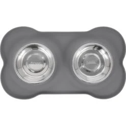 Frisco Silicone Stainless Steel Double Diner Dog & Cat Bowl -Dog Supplies Store 215990 PT3. AC SS1800 V1591020095