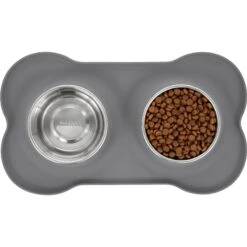 Frisco Silicone Stainless Steel Double Diner Dog & Cat Bowl -Dog Supplies Store 215990 PT4. AC SS1800 V1591020097