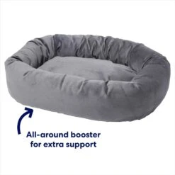 Frisco Velvet Round Bolster Dog Bed W/Removable Cover -Dog Supplies Store 232178 PT2. AC SS1800 V1671203057