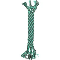 New Arrival 13 Frisco Flat Teal & Gray Braided Rope Squeaky Fetch Dog Toy