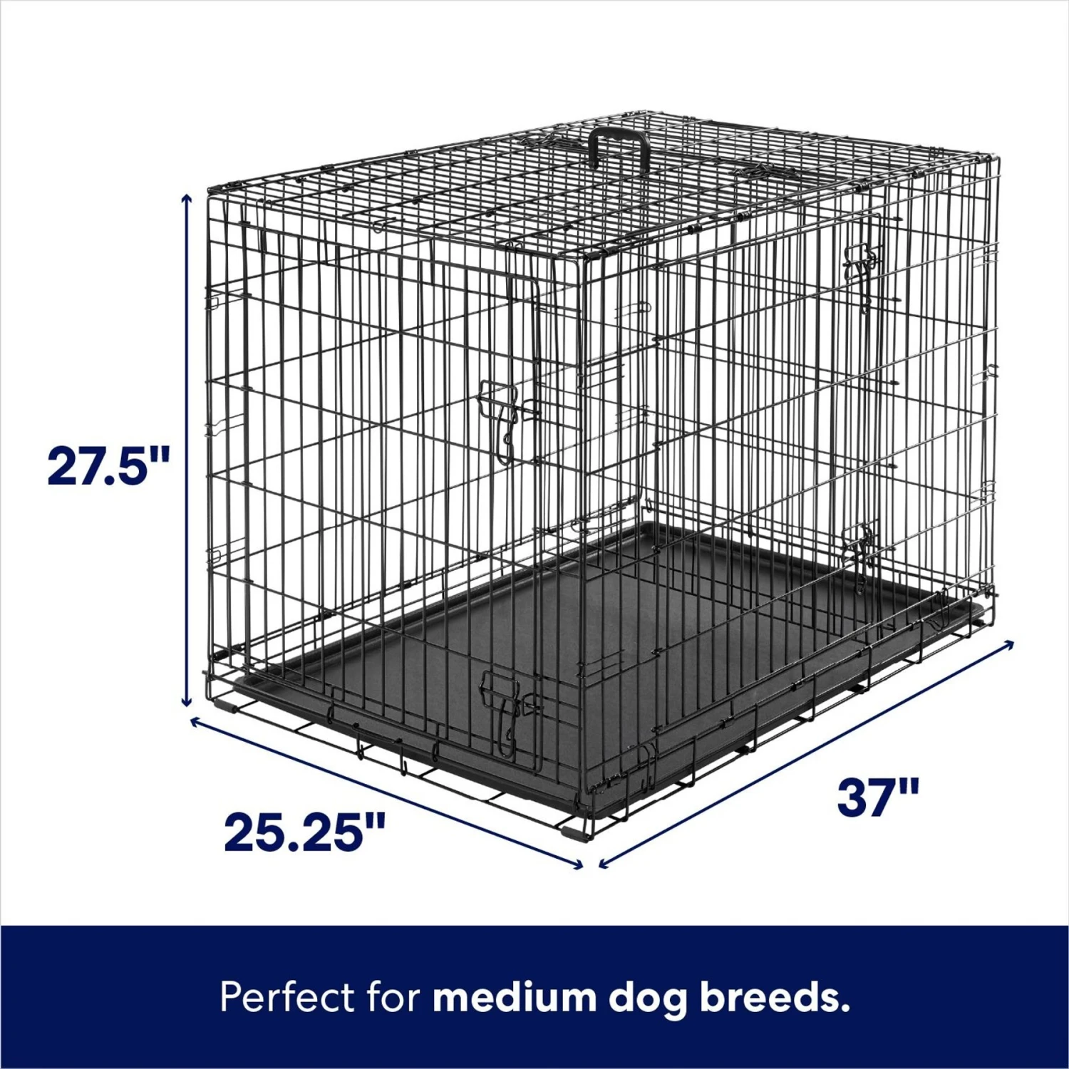 Frisco Heavy Duty All-in-1 Multi-Stage 3 Door Collapsible Wire Dog Crate 4 Frisco Heavy Duty All-in-1 Multi-Stage 3 Door Collapsible Wire Dog Crate - Image 2