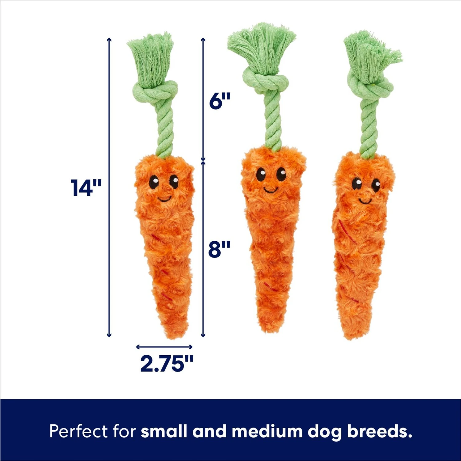 Frisco Easter Carrot Plush With Rope Dog Toy 4 Frisco Easter Carrot Plush With Rope Dog Toy - Image 2