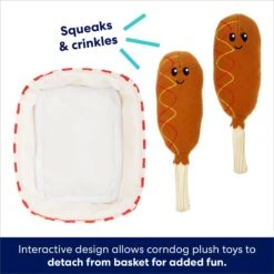 Frisco Corndog Interactive Plush Squeaky Dog Toy -Dog Supplies Store 252746 PT2. AC SS1800 V1695760990