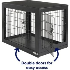 Frisco Double Door Furniture Style Dog Crate, Black -Dog Supplies Store 253026 PT3. AC SS1800 V1615840384