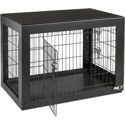 Frisco Double Door Furniture Style Dog Crate, Black -Dog Supplies Store 253026 PT5. AC SS1800 V1617644239