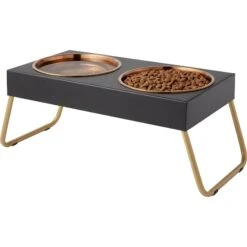 Frisco Copper Stainless Steel Elevated Foldable Double Dog & Cat Bowls -Dog Supplies Store 253060 PT3. AC SS1800 V1616594251