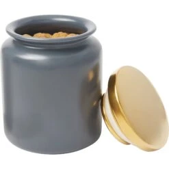 Frisco Modern Gold Rim Ceramic Treat Jar -Dog Supplies Store 270190 PT6. AC SS1800 V1627669999