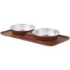 Frisco Silicone Stainless Steel Double Diner Dog & Cat Bowl, Brown 2 Frisco Silicone Stainless Steel Double Diner Dog & Cat Bowl, Brown -Dog Supplies Store 277551 MAIN. AC SS1800 V1627933884