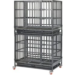 Frisco Ultimate Foldable & Stackable Heavy Duty Steel Metal Single Door Dog Crate -Dog Supplies Store 280395 PT4. AC SS1800 V1632851515