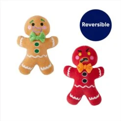 Frisco Holiday Naughty Or Nice Gingerbread Man Reversible Plush Squeaky Dog Toy -Dog Supplies Store 287217 PT2. AC SS1800 V1695045721