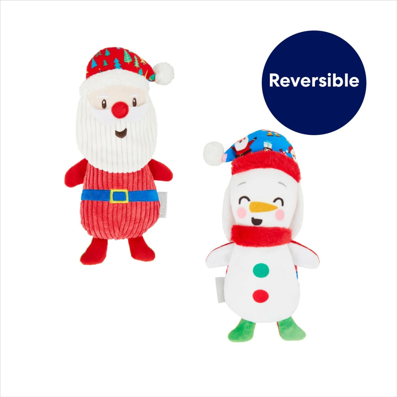 Frisco Holiday Santa & Snowman Reversible Plush Squeaky Dog Toy 5 Frisco Holiday Santa & Snowman Reversible Plush Squeaky Dog Toy - Image 3