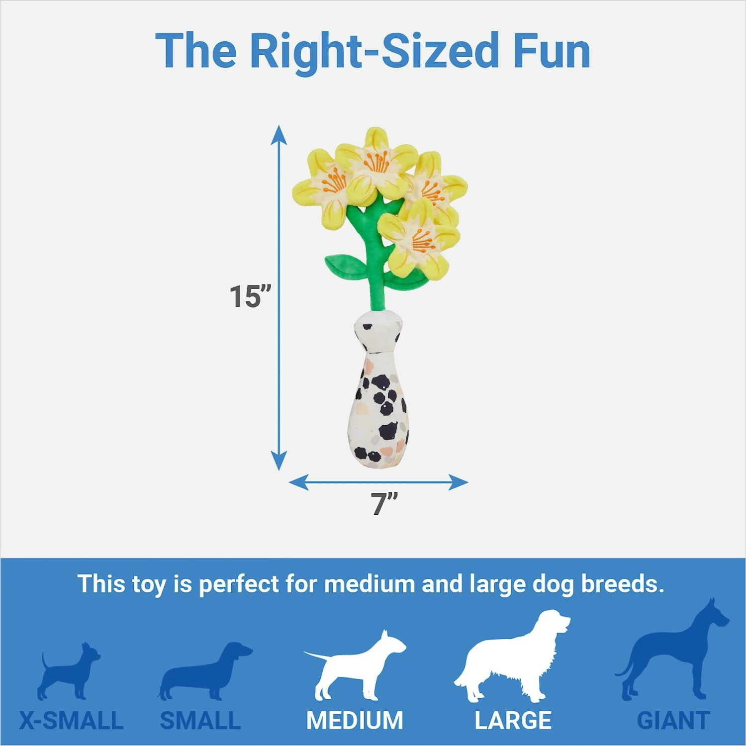 Frisco Brunch Flowers Plush Squeaky Dog Toy 4 Frisco Brunch Flowers Plush Squeaky Dog Toy - Image 2