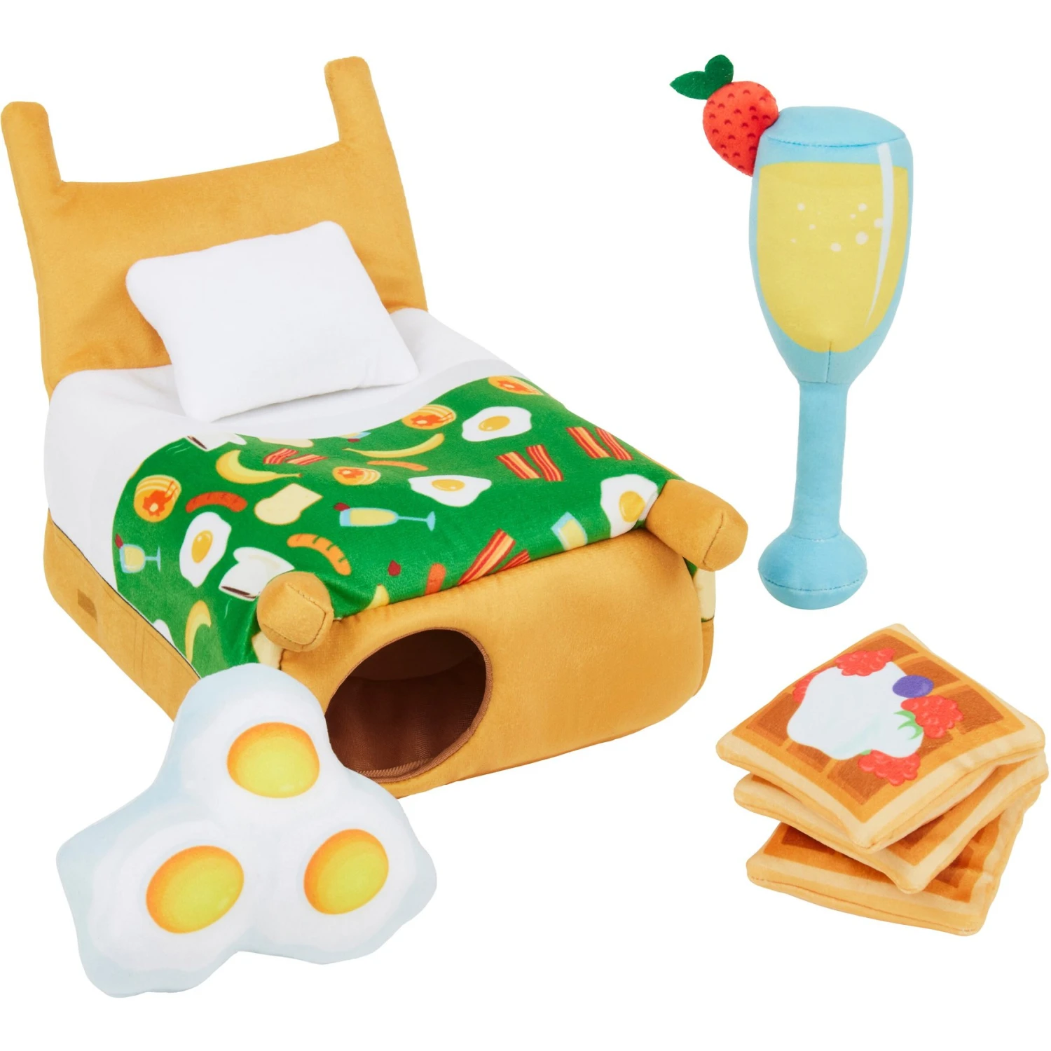 Frisco Brunch Breakfast In Bed Hide & Seek Puzzle Plush Squeaky Dog Toy 3 Frisco Brunch Breakfast In Bed Hide & Seek Puzzle Plush Squeaky Dog Toy