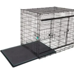 Frisco Heavy Duty Enhanced Lock Sliding Double Door Fold & Carry Wire Dog Crate & Mat Kit, 54 Inch -Dog Supplies Store 297463 PT4. AC SS1800 V1633115460