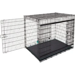 Frisco Heavy Duty Enhanced Lock Sliding Double Door Fold & Carry Wire Dog Crate & Mat Kit, 54 Inch -Dog Supplies Store 297463 PT6. AC SS1800 V1633115115