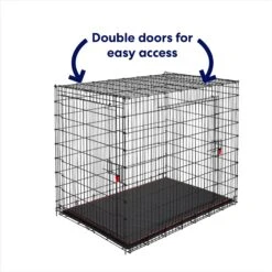 Frisco XX-Large Heavy Duty Enhanced Lock Double Door Wire Dog Crate, Fold & Carry Wire Dog Crate & Mat Kit, 54" -Dog Supplies Store 318116 PT3. AC SS1800 V1634154738