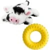 Frisco Cow Plush Squeaky Dog Toy & Playology Scented Dual Layer Ring Dog Toy -Dog Supplies Store 319488 MAIN. AC SS1800 V1630618575