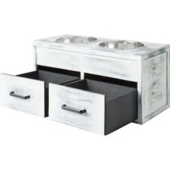 Frisco Premium Wood Elevated Large Breed Dog Bowl With Storage Station, 10 Cup -Dog Supplies Store 331505 PT5. AC SS1800 V1657656894