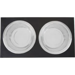 Frisco Premium Wood Elevated Stainless Steel Double Diner Dog & Cat Bowl, Black, 3 Cup 12 Frisco Premium Wood Elevated Stainless Steel Double Diner Dog & Cat Bowl, Black, 3 Cup -Dog Supplies Store 331509 PT4. AC SS1800 V1657656894