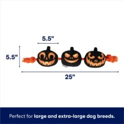 Frisco Halloween Pumpkins Plush With Rope Squeaky Dog Toy -Dog Supplies Store 344154 PT1. AC SS1800 V1689878444