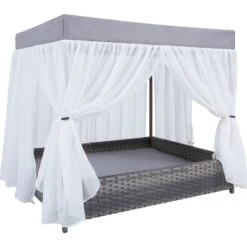 Frisco Outdoor Wicker Canopy Dog Bed -Dog Supplies Store 356071 PT2. AC SS1800 V1651003892