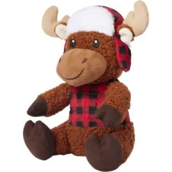 Frisco Holiday Cozy Moose Plush Squeaky Dog Toy
