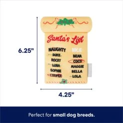 Frisco Holiday Santa's List Plush & TPR Inside Dog Toy -Dog Supplies Store 360970 PT1. AC SS1800 V1695043877