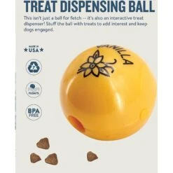 Planet Dog Orbee-Tuff Essentials Vanilla Scented Interactive Dog Ball Treat Dispenser Toy, Yellow -Dog Supplies Store 367765 PT2. AC SS1800 V1644528447