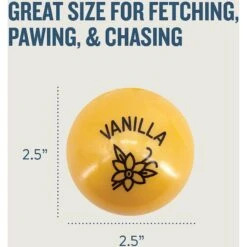 Planet Dog Orbee-Tuff Essentials Vanilla Scented Interactive Dog Ball Treat Dispenser Toy, Yellow -Dog Supplies Store 367765 PT5. AC SS1800 V1644531490