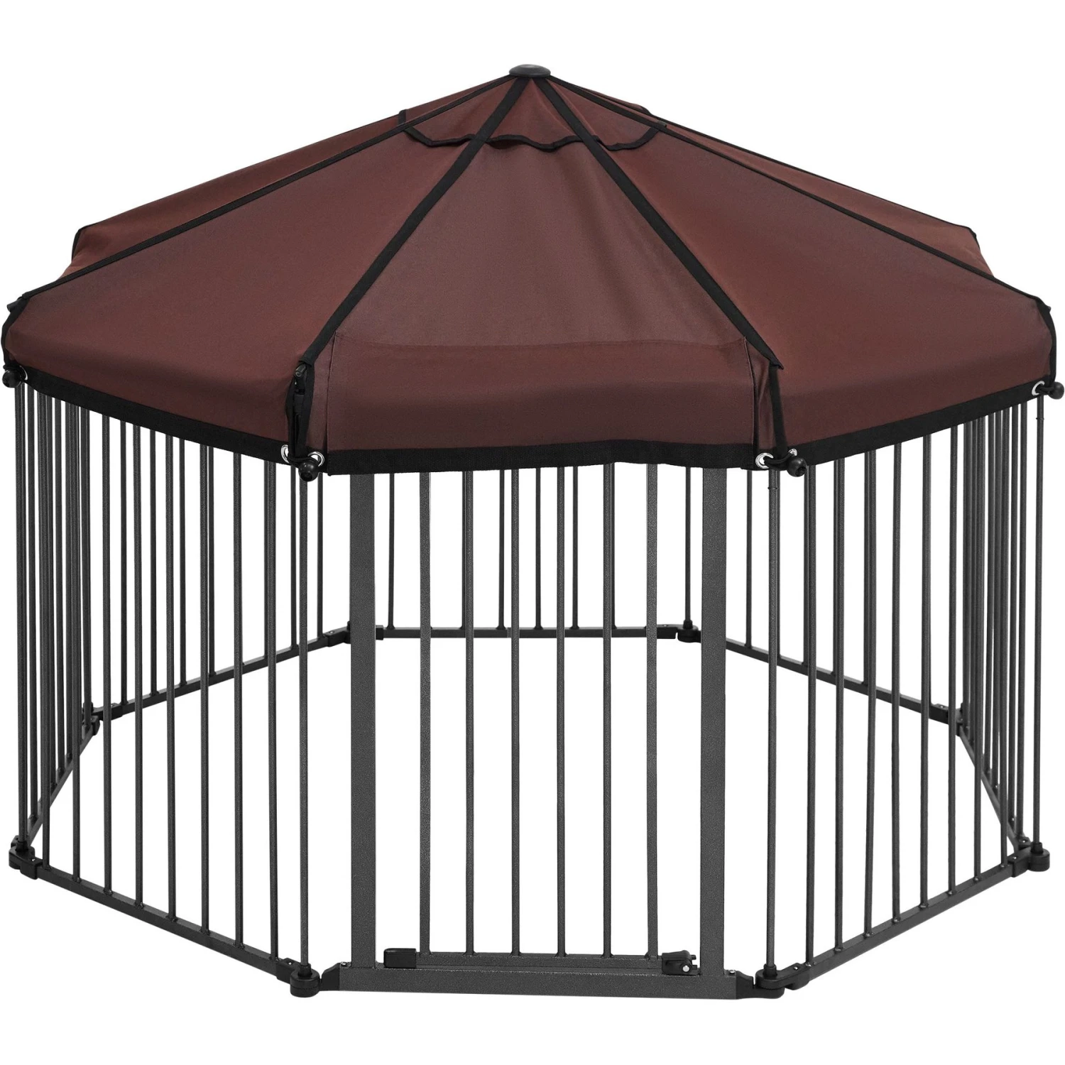 Frisco Outdoor Galvanized Steel 8-Panel Configurable Gate And Playpen With Oxford Roof 6 Frisco Outdoor Galvanized Steel 8-Panel Configurable Gate And Playpen With Oxford Roof - Image 4