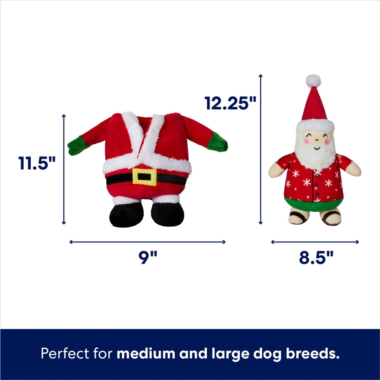 Frisco Holiday Santa On Vacation 2-in-1 Plush Squeaky Dog Toy 4 Frisco Holiday Santa On Vacation 2-in-1 Plush Squeaky Dog Toy - Image 2