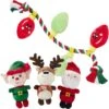Frisco Holiday Santa's Helpers Plush Squeaky Dog Toy, 3 Count & Frisco Holiday Lights Plush With Rope Squeaky Dog Toy -Dog Supplies Store 986206 MAIN. AC SS1800 V1698258117